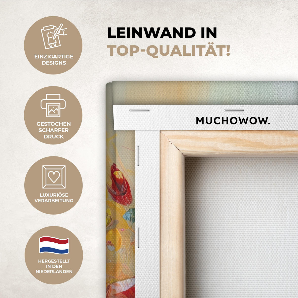 LEINWANDBILD Blumen - Kunst - Natur - Ölgemälde Deko Wohnzimmer 20x30 cm - Multicolor, Textil (20/30cm) - MuchoWow