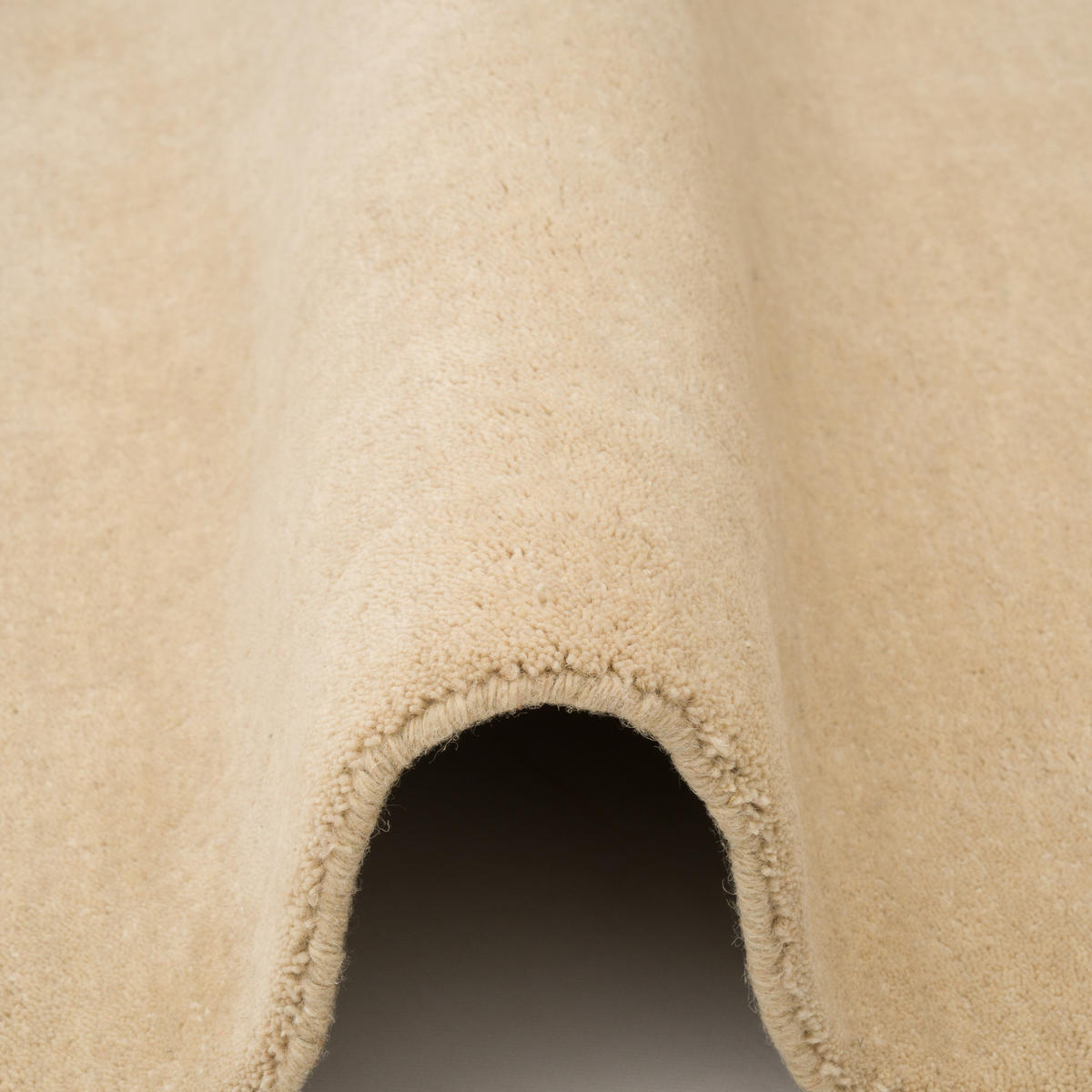 WOLLE NATUR TEPPICH GABBEH MAYA EINFARBIG - Creme, Textil (90/160cm) - Pergamon
