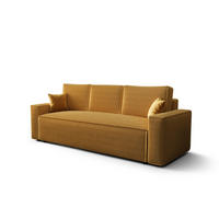 SOFA AMBRO Poso 01 mit Schlaffunktion, Senfton, Sofa mit Stauraum - Goldfarben, Textil (90/85/230cm) - Bedante