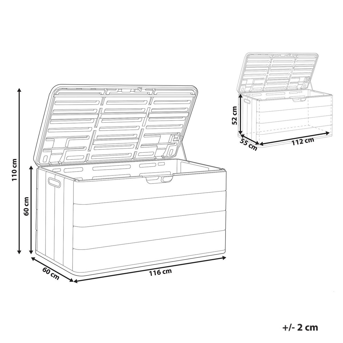 AUFBEWAHRUNGSBOX 116/ 60 cm Braun Milies - Schwarz/Braun, Kunststoff (116/60/60cm) - Beliani