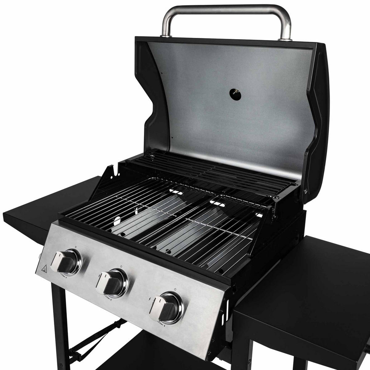 GASGRILL mit 3 Brennern HARLEM - Schwarz, Metall (115.5cm) - Somagic