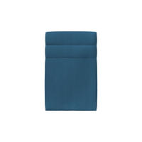 KOPFTEIL Modell Linien – Ozeanblauer Samtstoff 90 cm - Beige/Dunkelblau, Holz (90/120/10cm) - Sommeil de Plomb