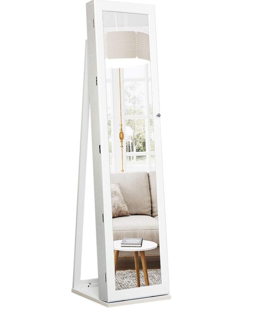 Costway Schmuckschrank Weiß 38x157x37 cm