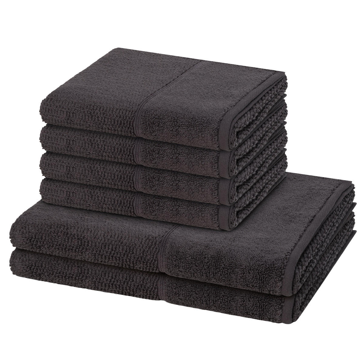 FROTTIERSET Pearl 6-teilig - Dunkelgrau, Textil (50/100cm) - MÖVE
