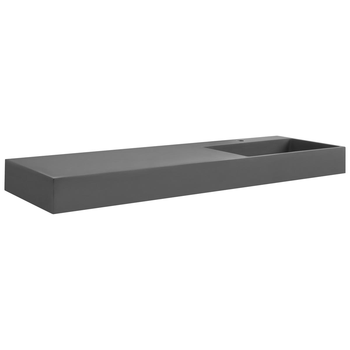 HÄNGEWASCHBECKEN Schwarz 150/48 cm Mineralguss Cusco - Schwarz, Naturmaterialien (150/13/48cm) - Beliani