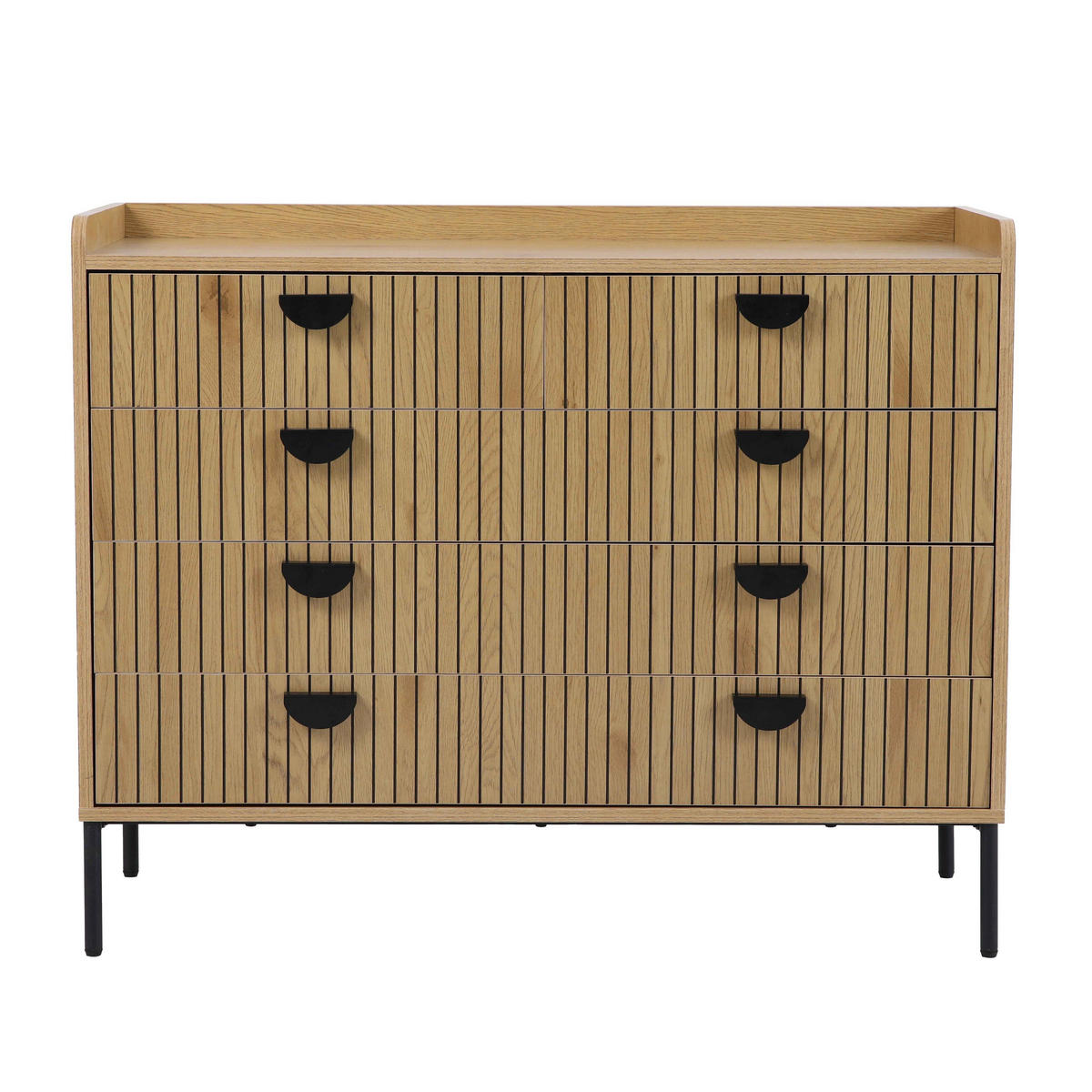 KOMMODE, Beigefarbe - Beige, Holz (40/80/400cm) - Oviala