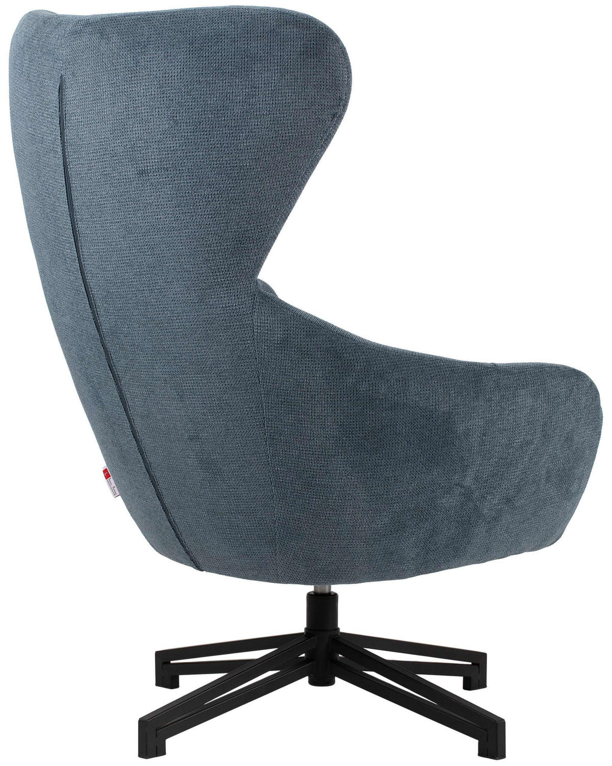 OHRENSESSEL Marconia blau drehbar - Blau/Schwarz, Textil/Metall (75/109/80cm) - Mr. Deko