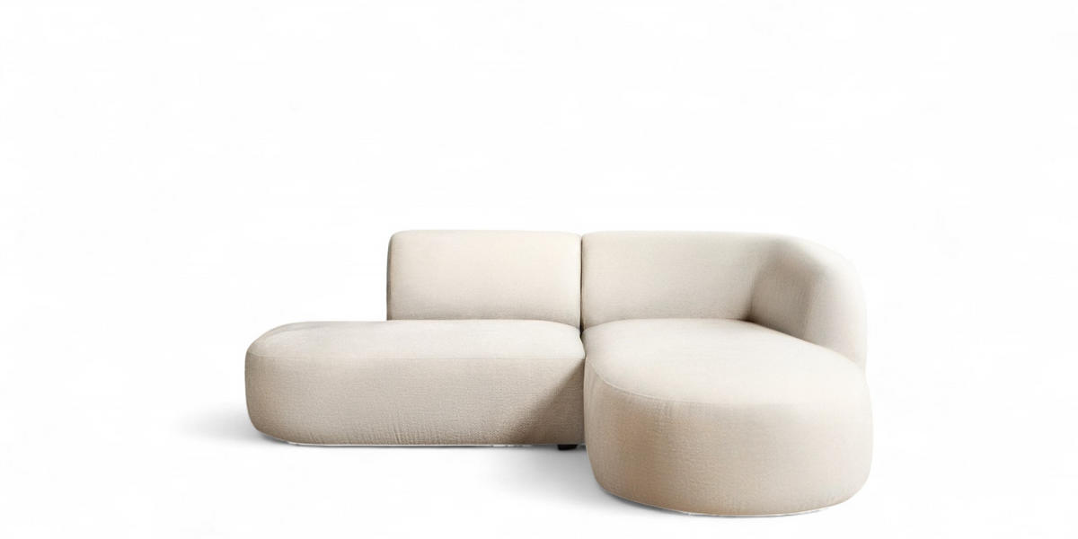 ECKSOFA Babette - Creme, Holzwerkstoff/Textil (242/188cm) - Fun Möbel