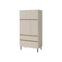 KOMBIKOMMODE Luca LC05 - Sandfarben/Schwarz, Holzwerkstoff/Metall (80/165/40cm) - MIRJAN24