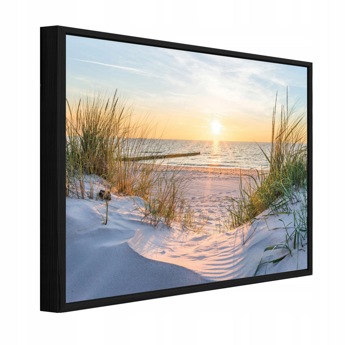 BILDER mit Rahmen Strand Meer Beige 60x40 cm - Multicolor, Holzwerkstoff (60/40cm) - Wallarena