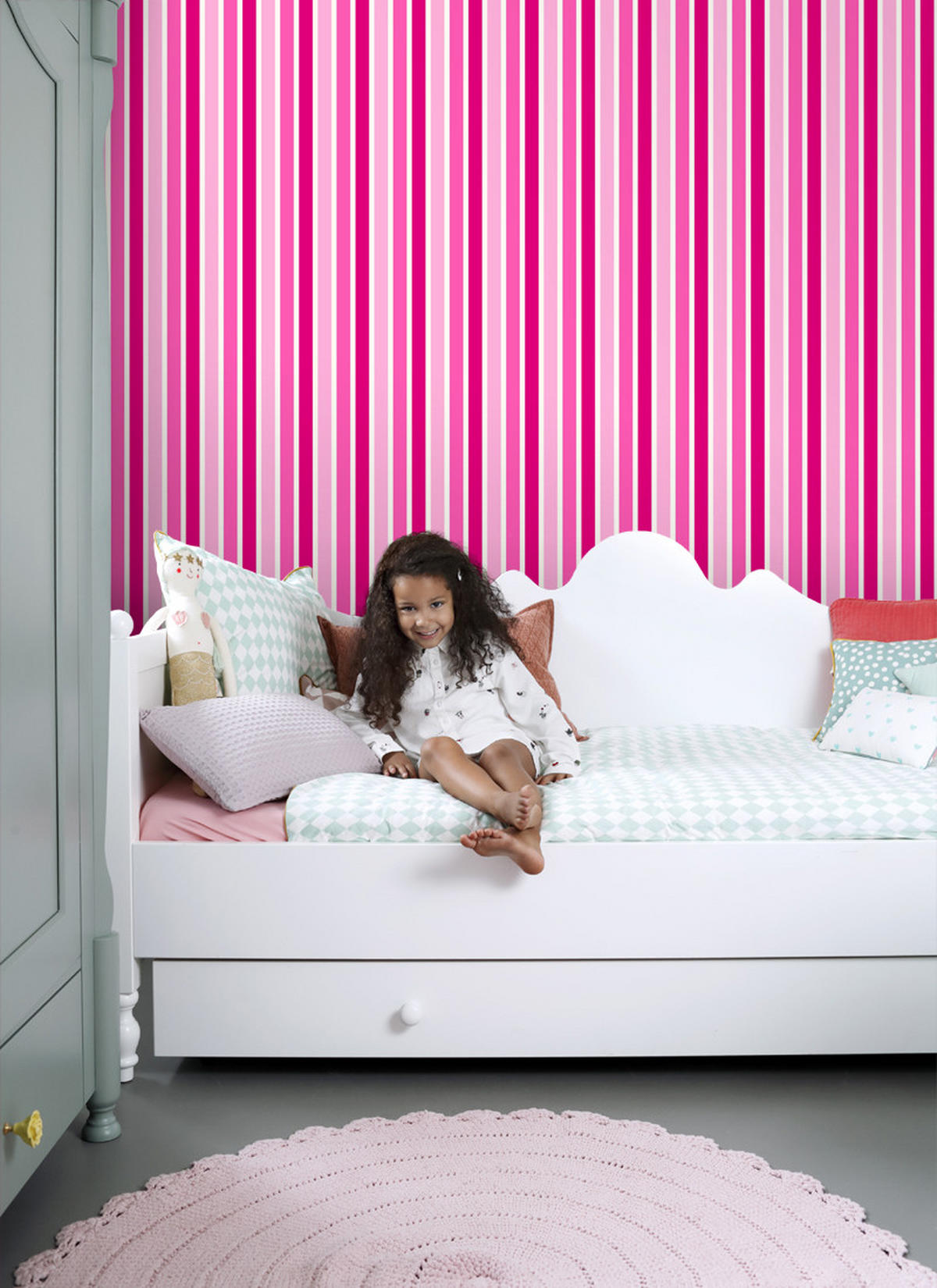 TAPETE Streifen 53 cm x 10.05 m - Pink, Papier (53/0.1cm) - ESTAhome