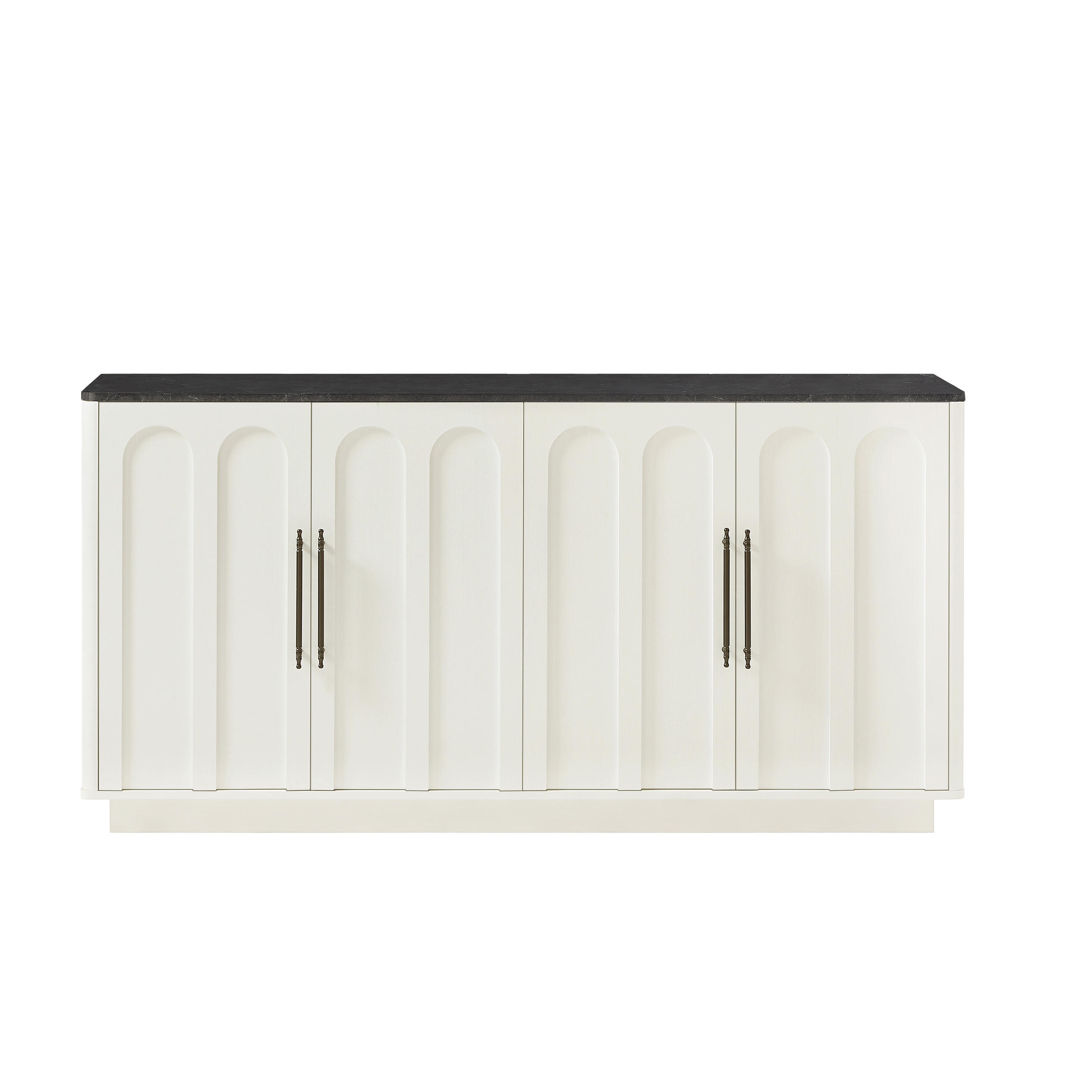 SIDEBOARD Weiß/Schwarz 160/40/80 cm - Weiß, Holzwerkstoff (160/80/40cm) - PANGIVO