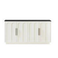 SIDEBOARD Weiß/Schwarz 160/40/80 cm - Weiß, Holzwerkstoff (160/80/40cm) - PANGIVO