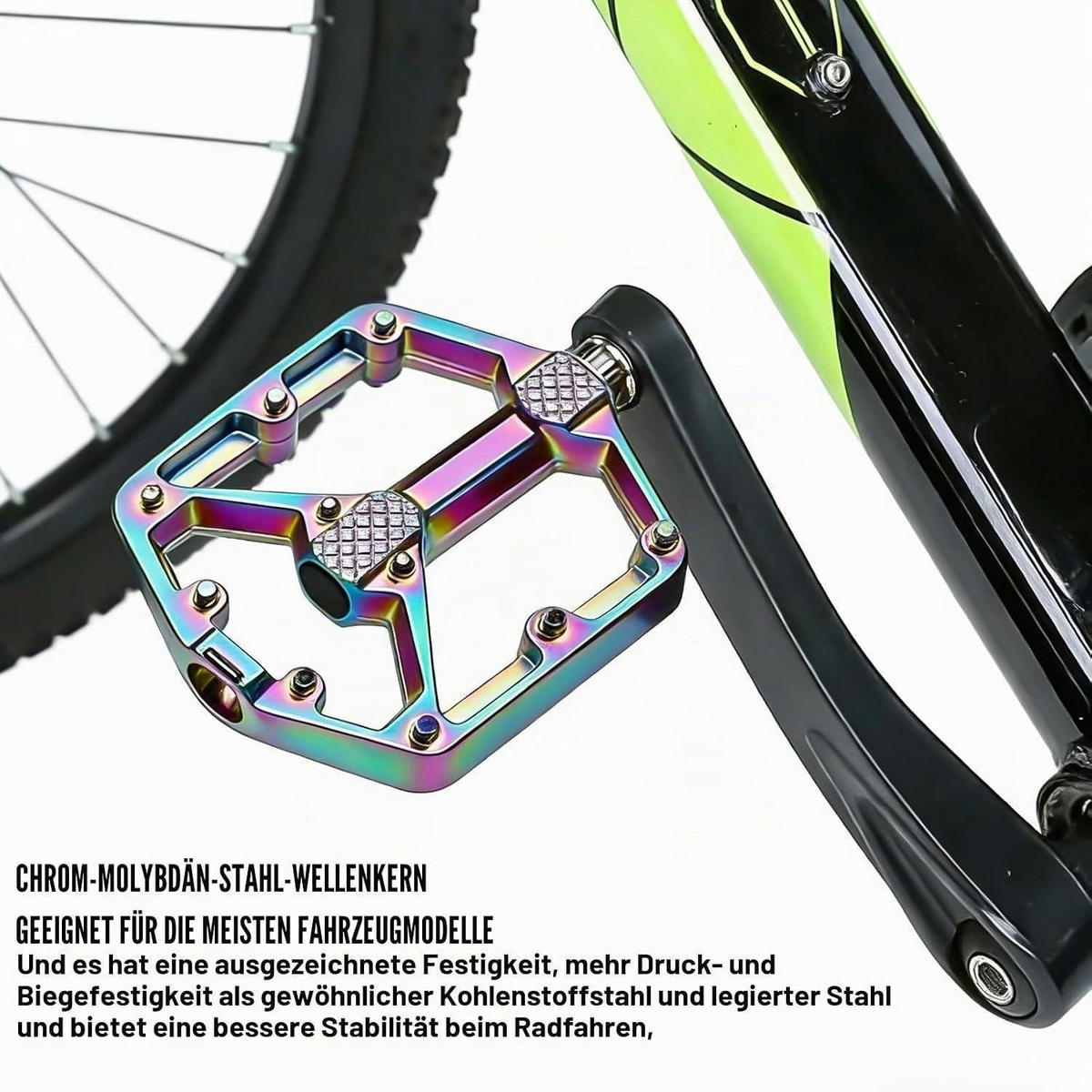 FAHRRADPEDALE 9/16 Zoll MTB Pedale mit Anti-Rutsch-Nägeln Bunt - Multicolor, Metall (10/1.4/12.5cm)