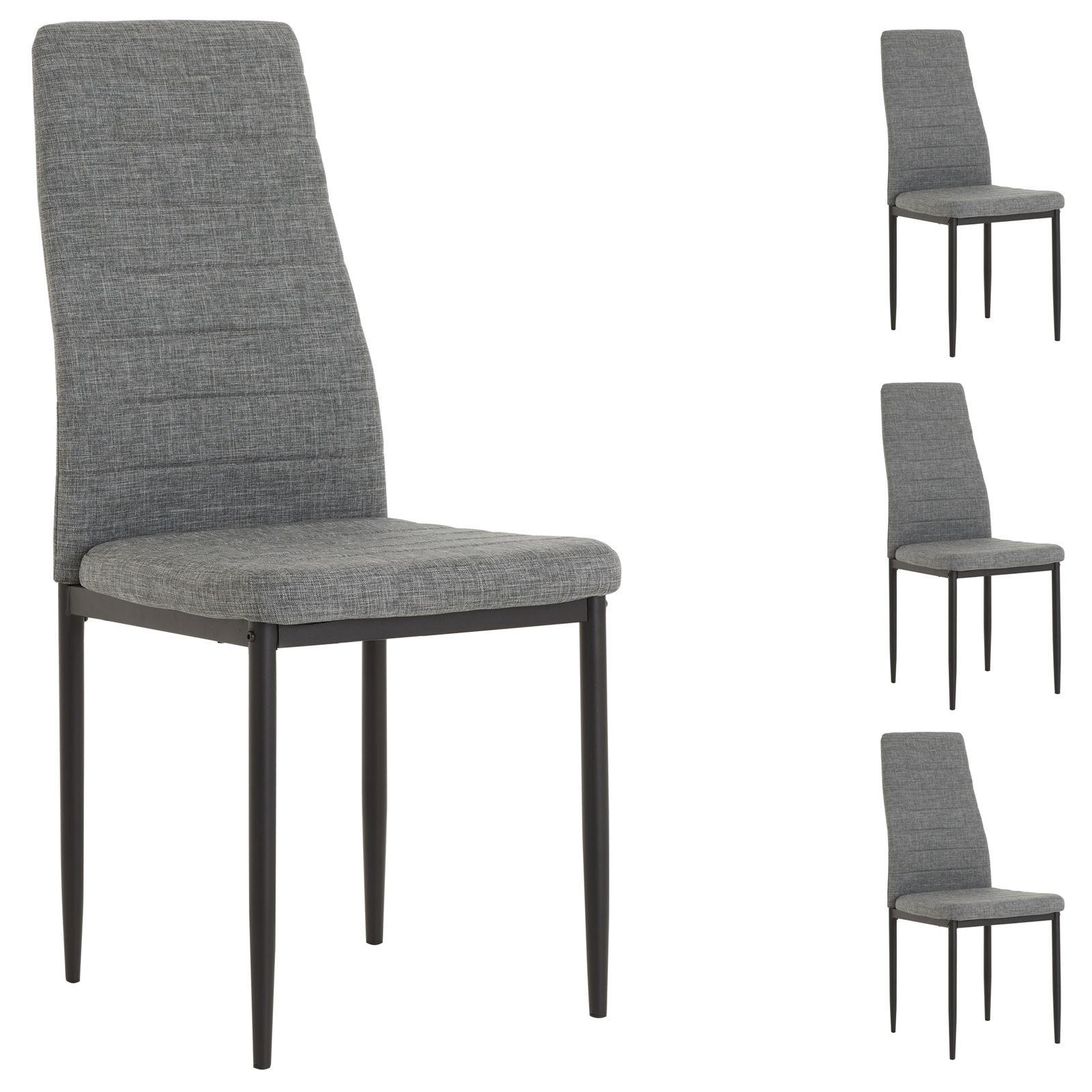 ESSZIMMERSTUHL NATHALIE 4ER-SET - Schwarz/Grau, Textil (43/100/50cm) - IDIMEX