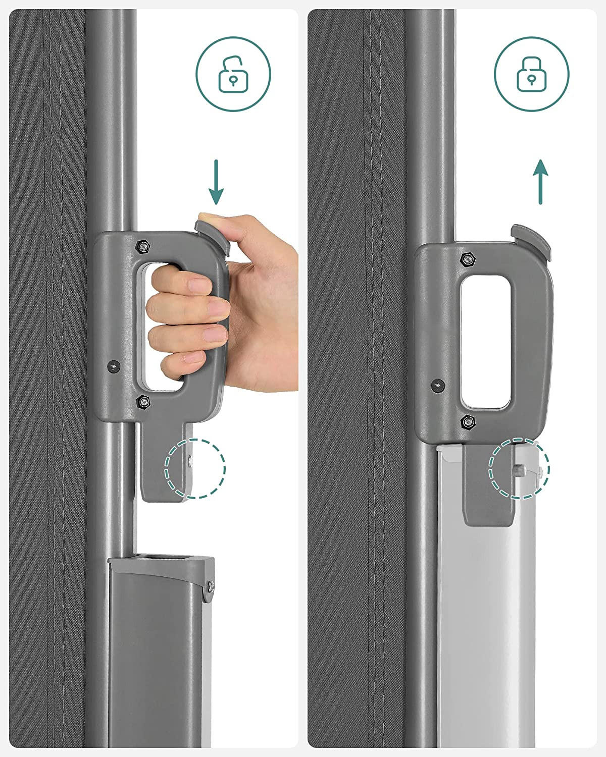 SEITENMARKISEM - Grau, Metall (200/13/350cm) - Hansiro