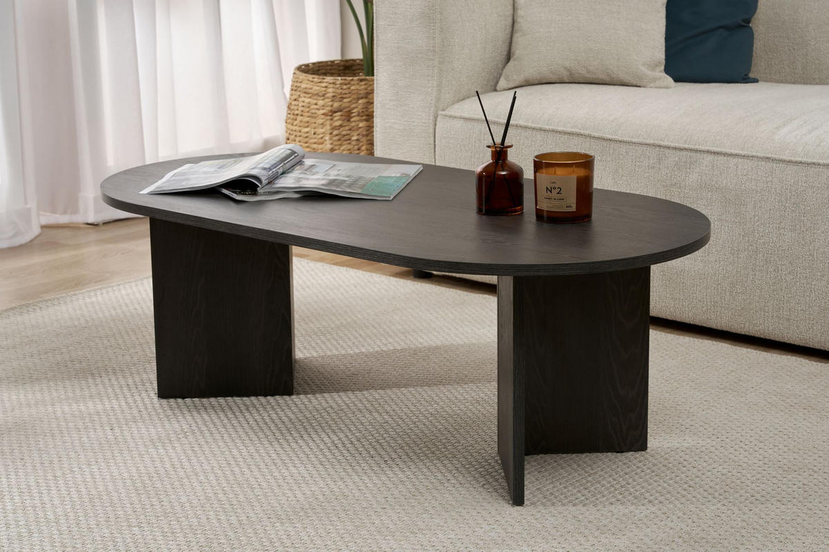 COUCHTISCH sable Hochglanz Schwarz - Schwarz, Holzwerkstoff (119/60/40cm) - Habitat Garten