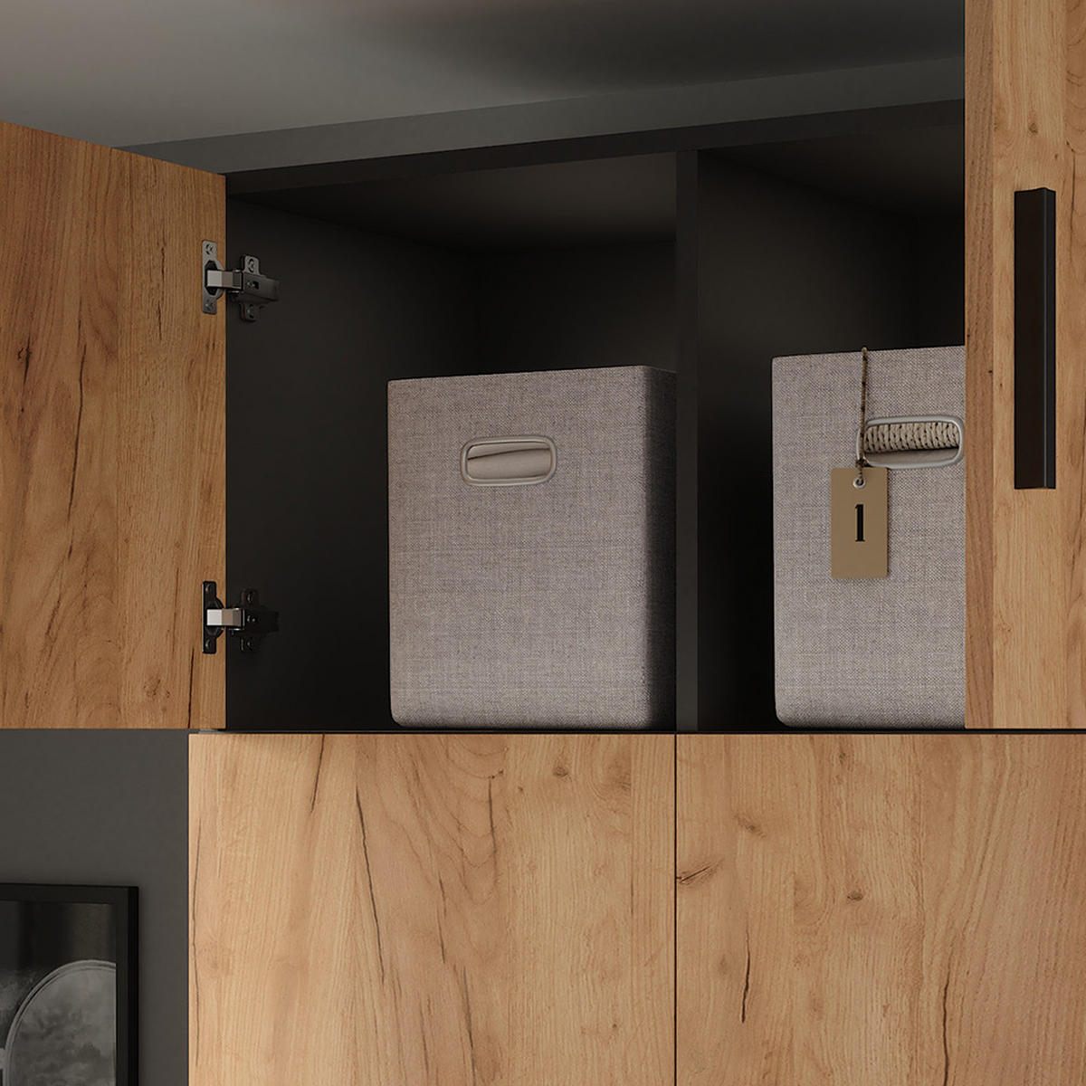 PŘÍDAVNÝ MODUL Ingo Antracit/zlatý dub - antracitová, kompozitní dřevo (80/40/37cm) - Vicco