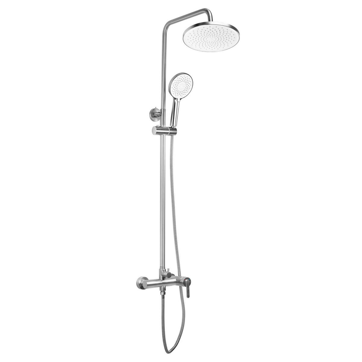 DUSCHGARNITUR Rea Ontario Brush Nickel - Nickelfarben, Metall (21/76.5/32cm) - REA