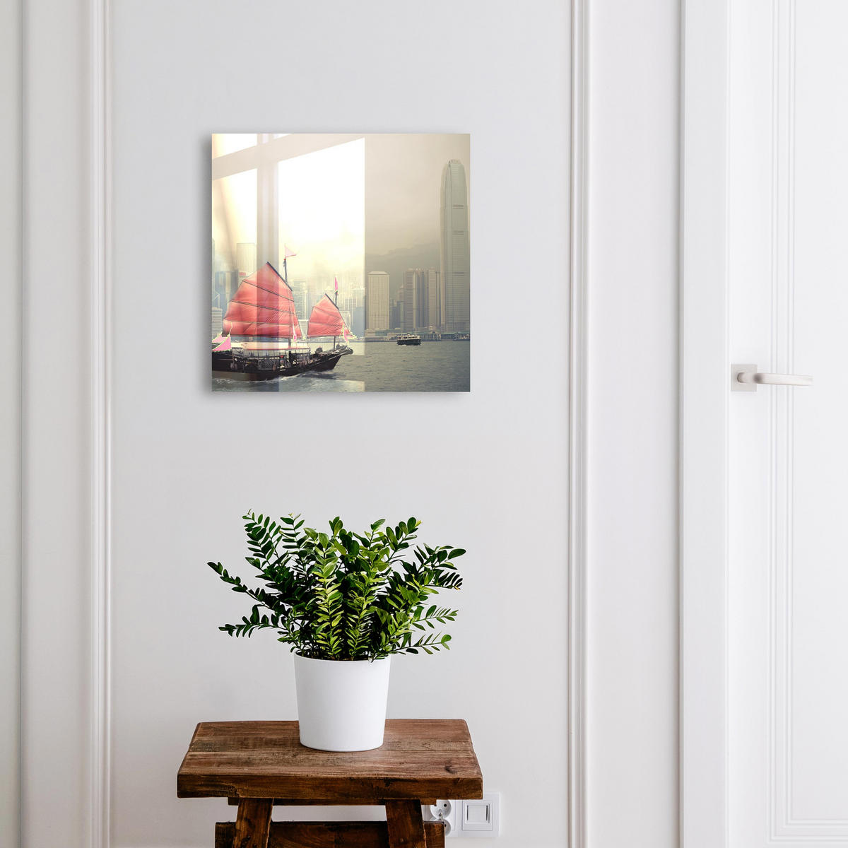 SCHLÜSSELBOX Schwarz 30x30 cm- Türöffnung nach rechts - Nostalgie der Stadt - Grau, Metall (30/30/5cm) - TULUP