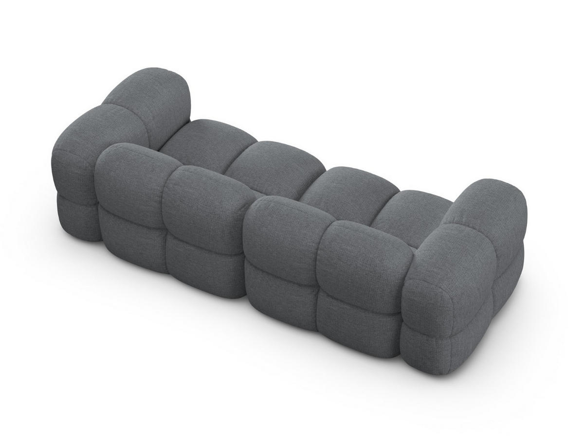 SOFA Loretto aus strukturiertem Stoff grau 4 Sitzplätze - Grau, Textil (100/68/250cm) - Cosmopolitan Design