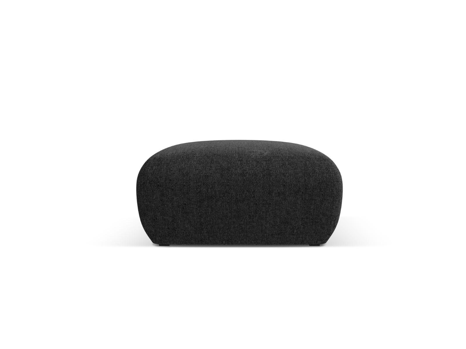 POUF Molino aus Chenille-Stoff schwarz - Schwarz, Textil (75/36/75cm) - Micadoni