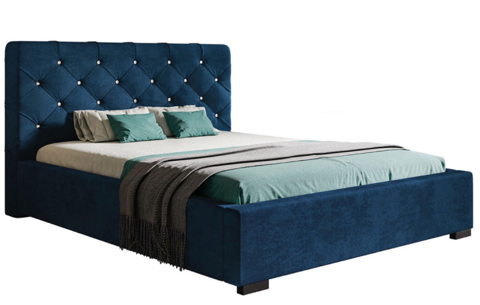 Sepro Meble Bett Schwarz, Dunkelblau, Blau 160x200 cm