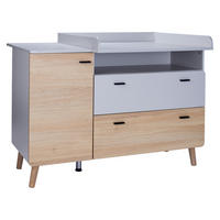 WICKELKOMMODE Lovis XL - Eichefarben/Hellgrau, Holz/Holzwerkstoff (132/100/79cm) - arthur berndt
