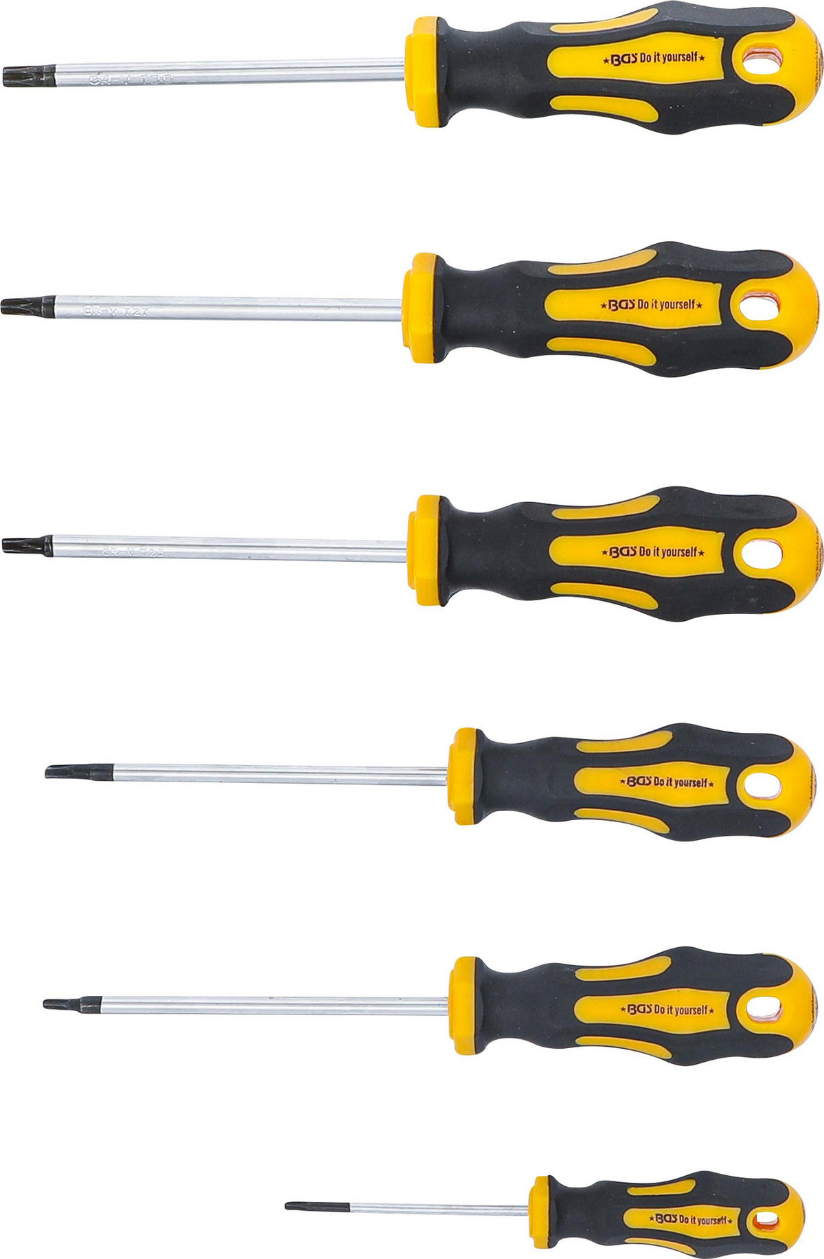 SCHRAUBENDREHER-SATZ | T-PROFIL (FÜR TORX) T10 - T30 | 6-TLG. - Multicolor, Kunststoff/Metall (1/1cm) - BGS technic