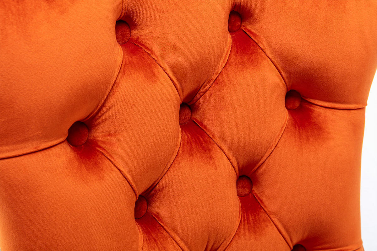 ESSZIMMERSTUHL 2er-Set aus Samt mit Nagelkopfbesatz, Orange - Orange, Textil (65/95/50cm)