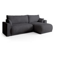 ECKSOFA MORENO mit Schlaffunktion Grau Cord - Grau, Textil (262/160cm) - Bromarkt