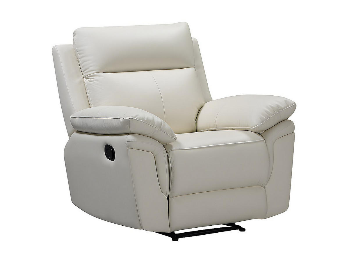 RELAXSESSEL - 1 -Sitzer - Leder - elfenbeinfarben - PAKITA - Weiß, Leder (98/102/92cm) - Vente-Unique