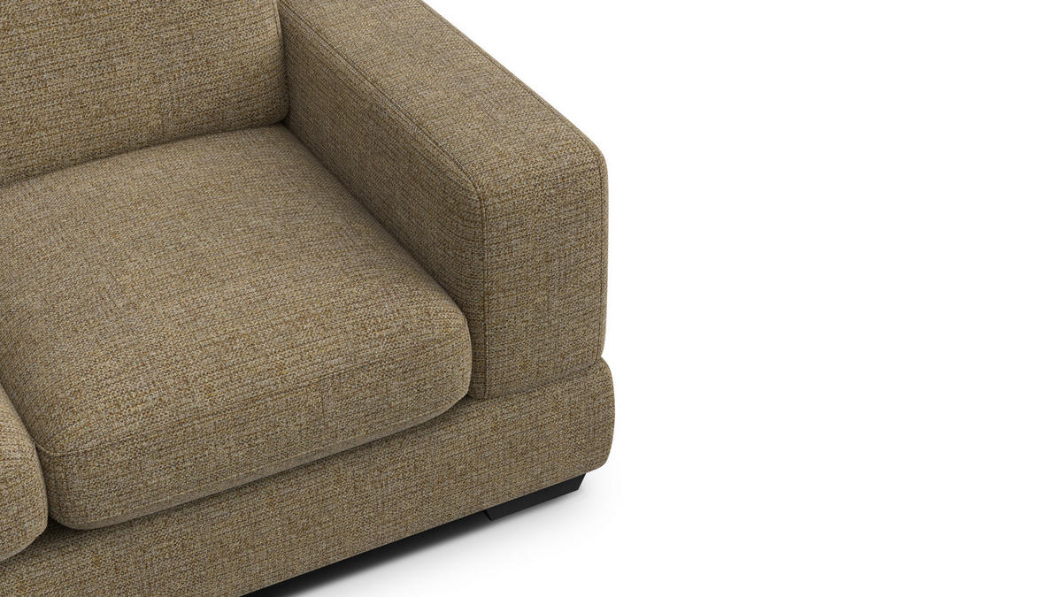 SOFA OTTO 2-Sitzer, taupe - Taupe/Schwarz, Holz/Textil (171/89/98cm) - Courtois Laville