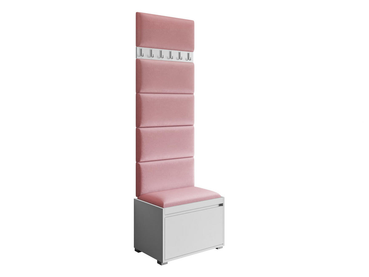 GARDEROBEN-SET Grawis 60 IV - Silberfarben/Rosa, Holzwerkstoff/Kunststoff (64.5/45/34cm) - MIRJAN24