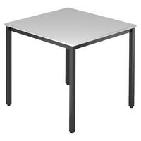 BESPRECHUNGSTISCH Serie-D 80/80/72 cm in Grau/Vierkantrohr schwarz - Schwarz/Grau, Holzwerkstoff (80/80/72cm) - bümö