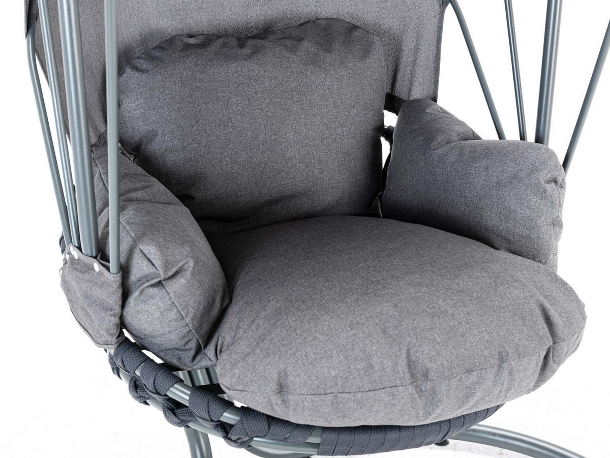 HÄNGESESSEL Waleris - Grau, Metall (100/198/136cm) - MIRJAN24