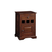 NACHTTISCH Akazie 46x40x65 nougat lackiert OXFORD #269 - Dunkelbraun, Holz (46/65/40cm) - Massivmoebel24
