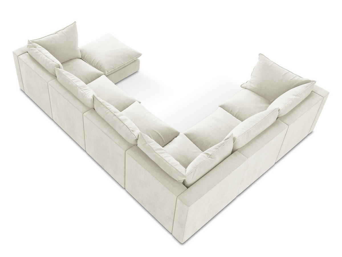 POUF Strukturstoff Grau - Hellgrau/Schwarz, Holzwerkstoff/Kunststoff (75/45/75cm) - Makamii