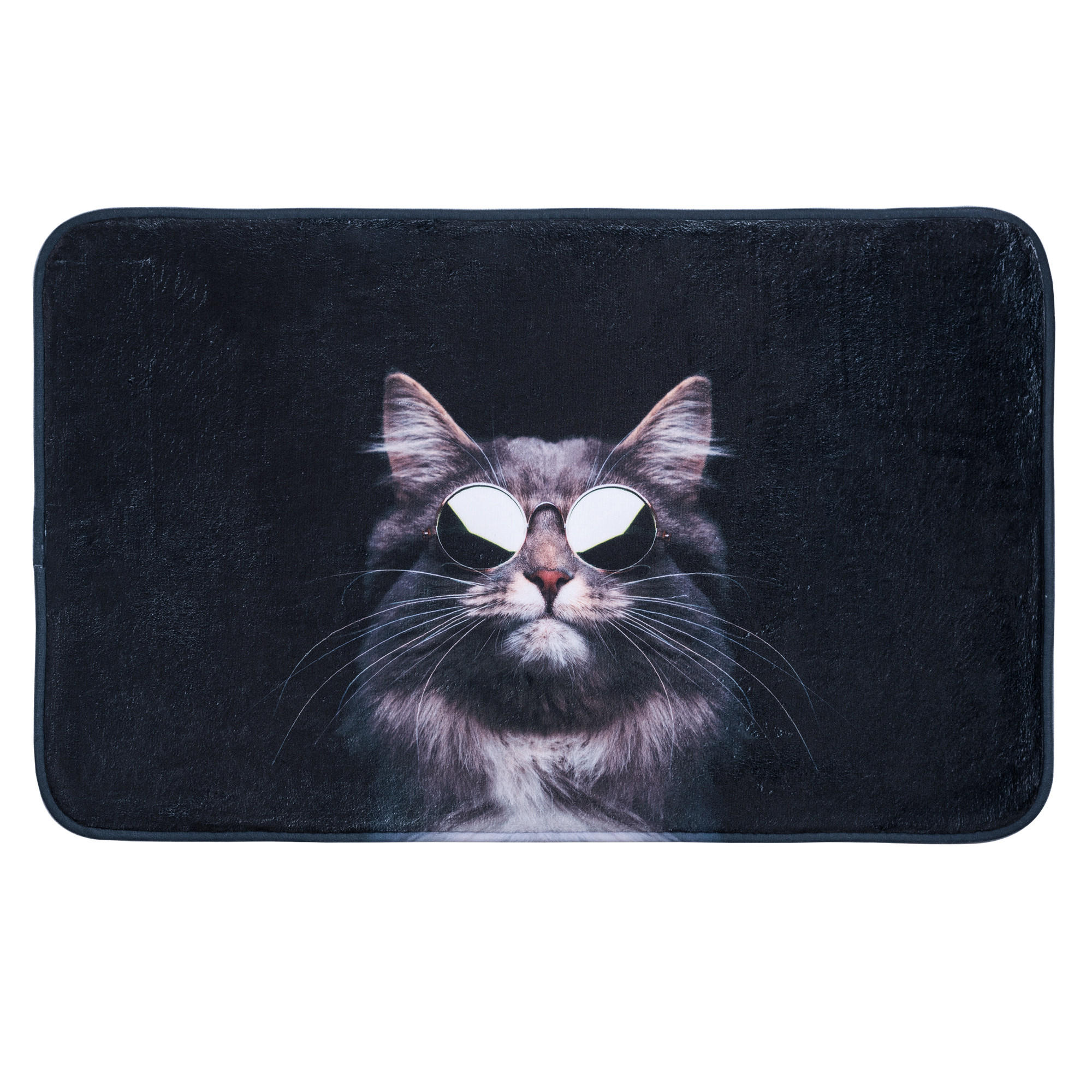 BADTEPPICH Cool Cat 70 x 110 cm - Schwarz, Textil (70/110cm) - Sanilo