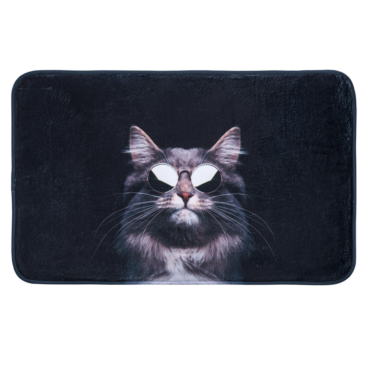 BADTEPPICH Cool Cat 70 x 110 cm - Schwarz, Textil (70/110cm) - Sanilo