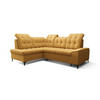 ECKSOFA KONGO RBN16, Eckcouch in L-Form mit Schlaffunktion, Farbe: Gelb, Velourstoff, Ottomane Links - Gelb, Textil (268/210cm) - O-Sofa