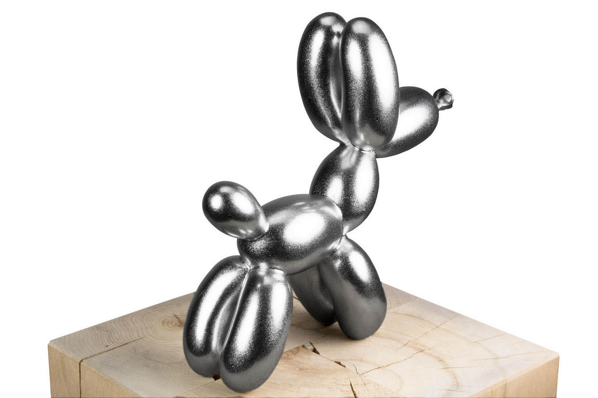 SKULPTUR Silber 28/26 cm - Silberfarben, Stein (0.95/26/10cm) - KUNSTLOFT
