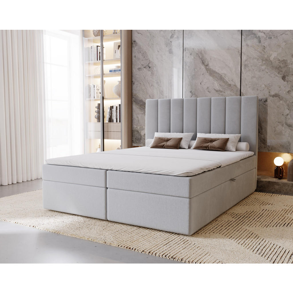 Thumbnail - Marpur Boxbett, Grau, Textil, Höhe ca. 16 cm, 180x200 cm, Oeko-Tex® Standard 100, Schlafzimmer, Betten, Boxspringbetten