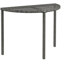 BALKONTISCH, Grau, PE Rattan, Metall - Grau, Kunststoff (100/50/74cm) - Outsunny