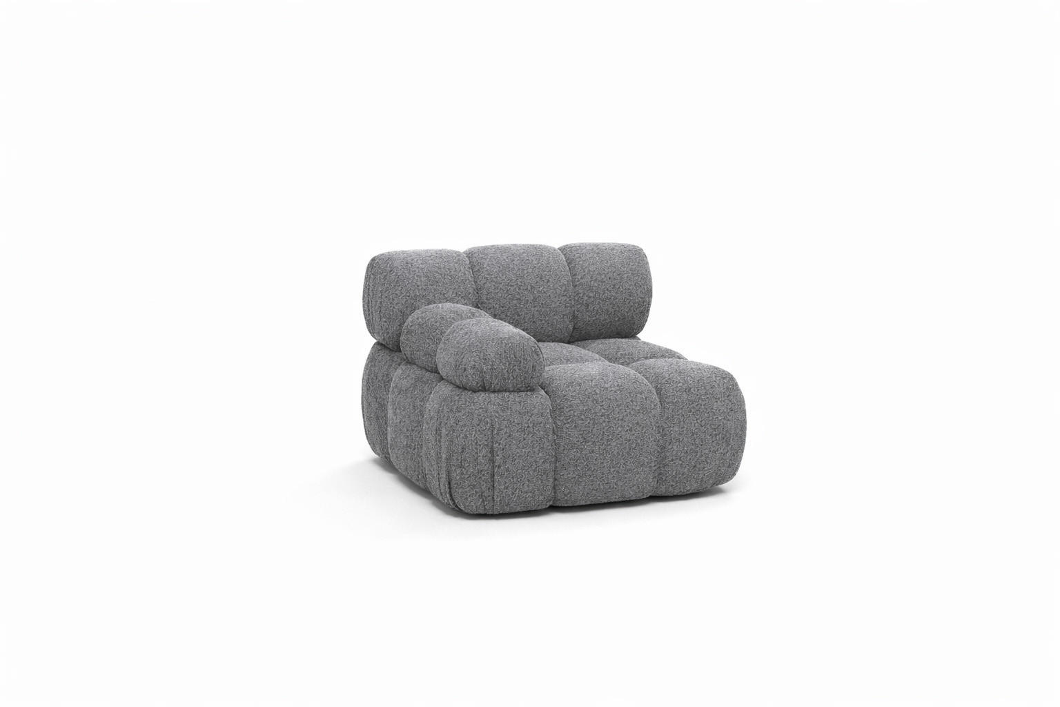 MODUL Seitlich, Für Modulares System, Stoff Abriamo, Dunkelgrau, Links, Selia - Dunkelgrau, Holz (95/70/95cm) - Kaiser Möbel