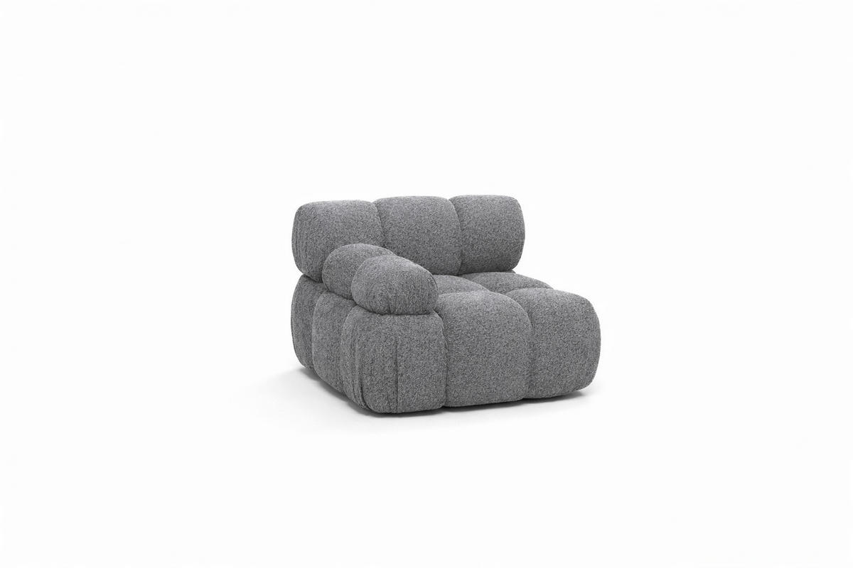 MODUL Seitlich, Für Modulares System, Stoff Abriamo, Dunkelgrau, Links, Selia - Dunkelgrau, Holz (95/70/95cm) - Kaiser Möbel