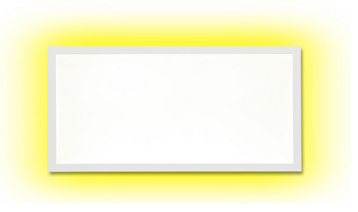 LED-DECKENPANEL - dimmbar mit RGB-Hintergrundbeleuchtung und Fernbedienung für stimmungsvolle Beleuchtung, rechteckig 80x30 - Weiß, Kunststoff (5.5/80/30cm) - Northpoint