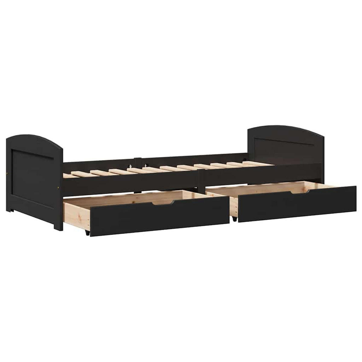 TAGESBETT Mit 2 Schubladen Ohne Matratze Irun Schwarz 90/200Cm - Schwarz, Holz (90/200cm) - vidaXL