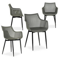 GARTENSTÜHLE VIOLETTA 4er-Set grau - Grau, Textil (55/86/53cm) - IDIMEX