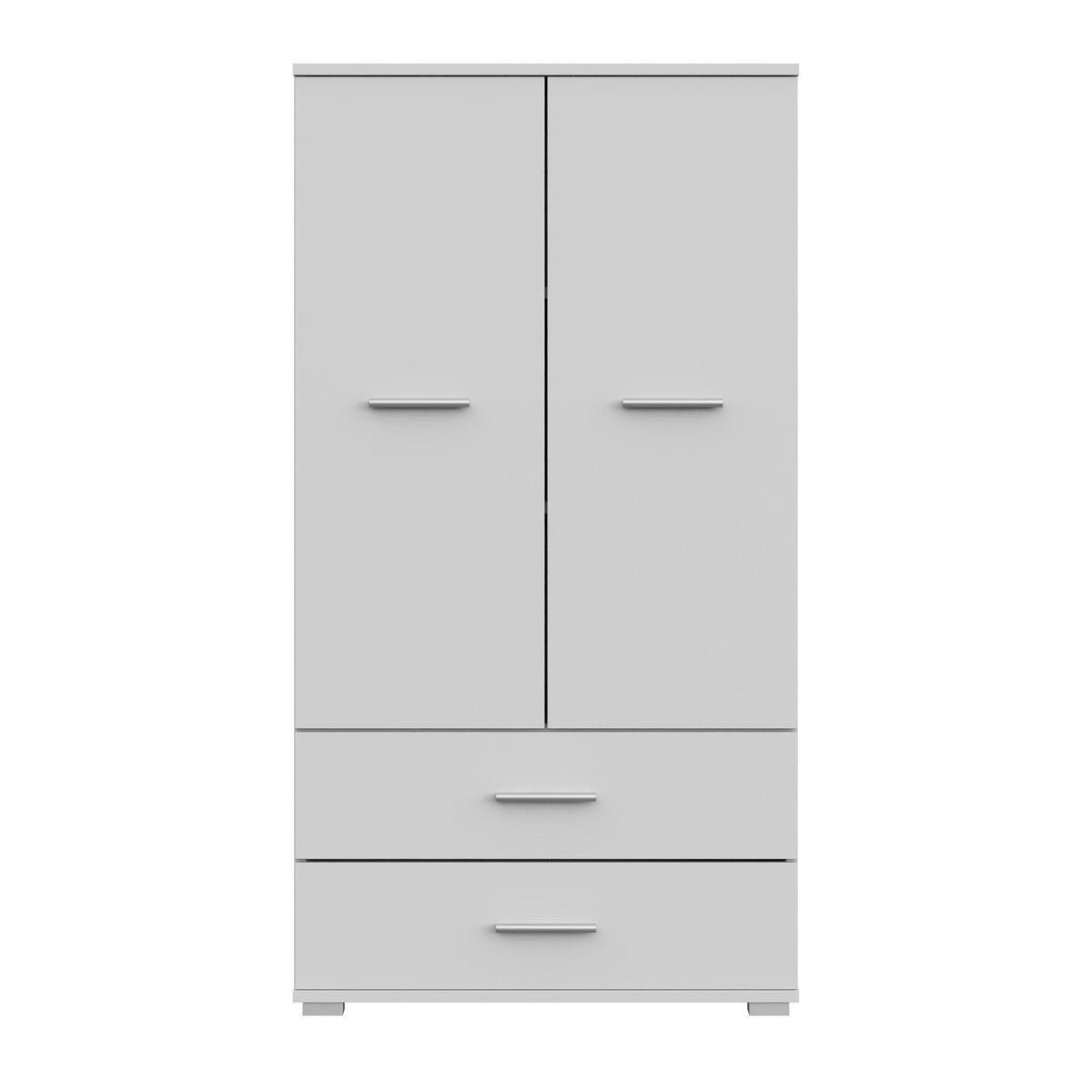 HOCHSCHRANK FAUSKE SZF2-2D2S Schubladen Weiß - Silberfarben/Weiß, Holzwerkstoff/Kunststoff (69/130/36cm) - Komodee